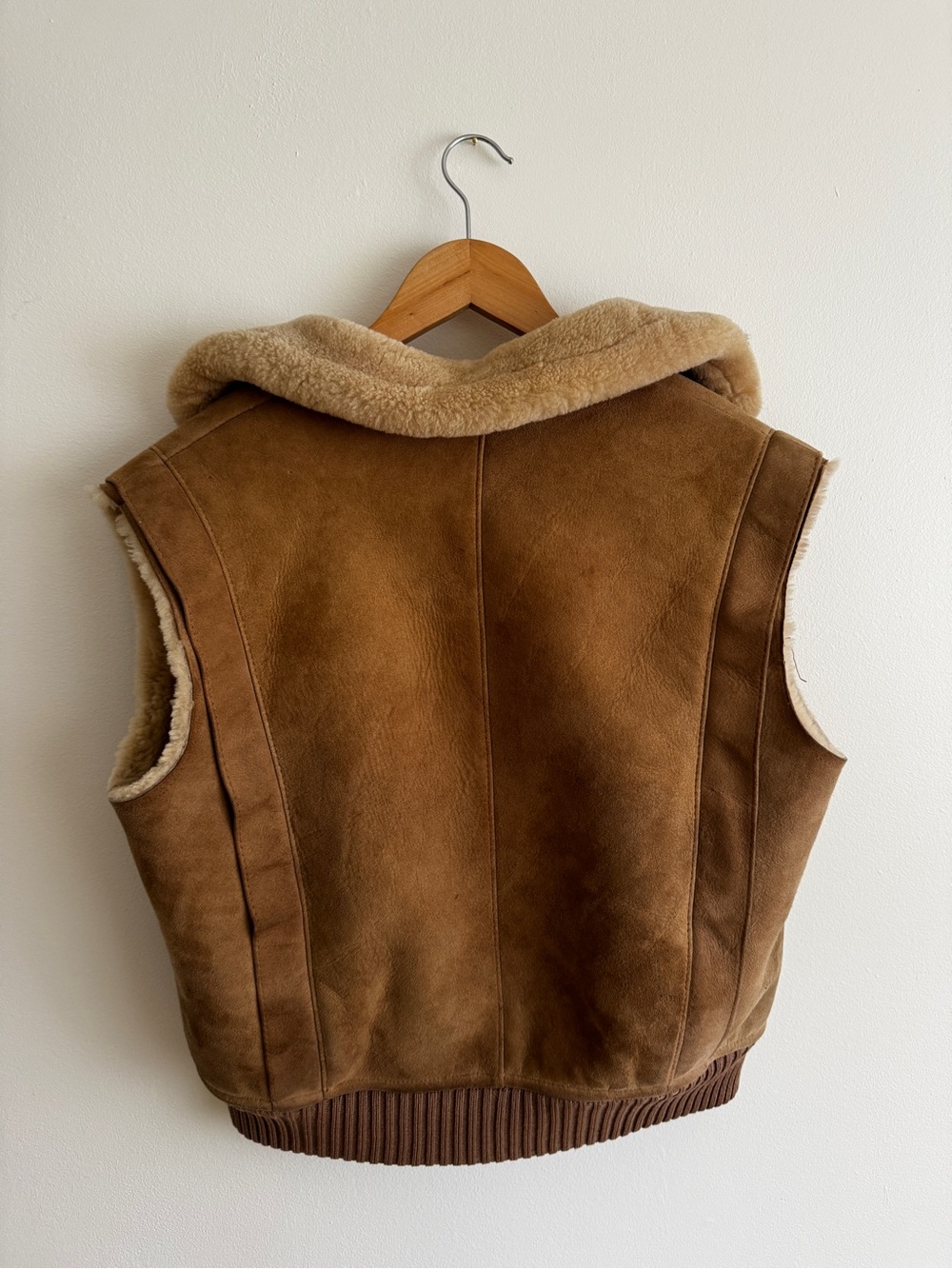 Brown Shearling-Lined Suede Vest - Picture 7 of 7